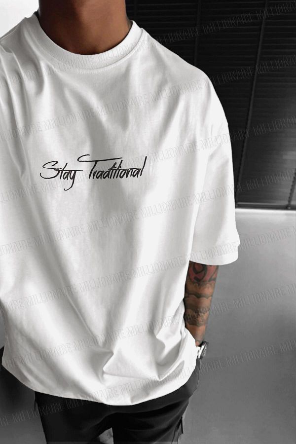 Erkek Siyah Traditional Ayıcık Teddy Bear Oversize Fit Bol Geniş Kalıp Salaş Kesim T-Shirt