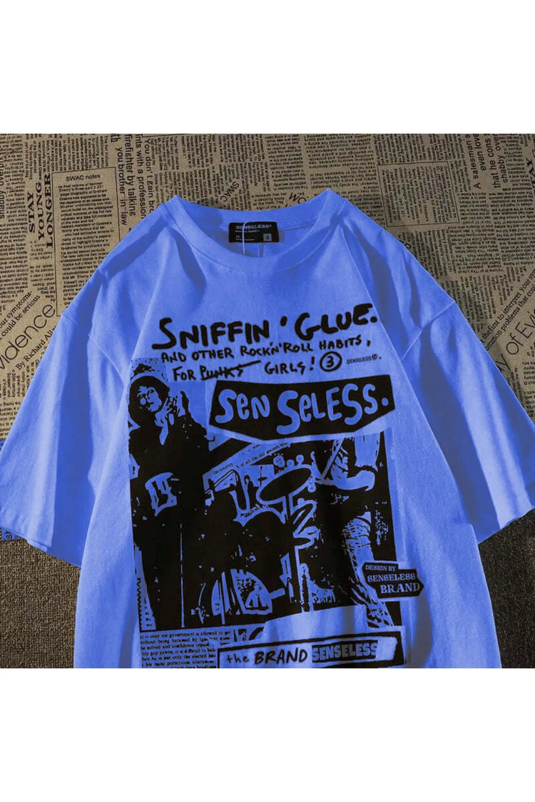 Grunge Karikatür Baskılı (unisex) T-shirt