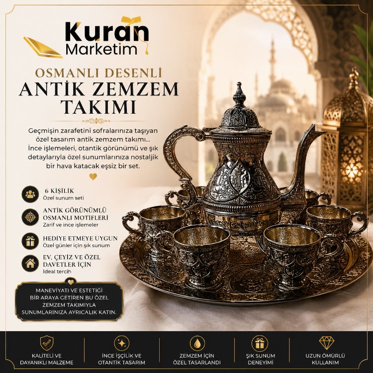 Osmanlı Desenli Antik Zemzem Takımı