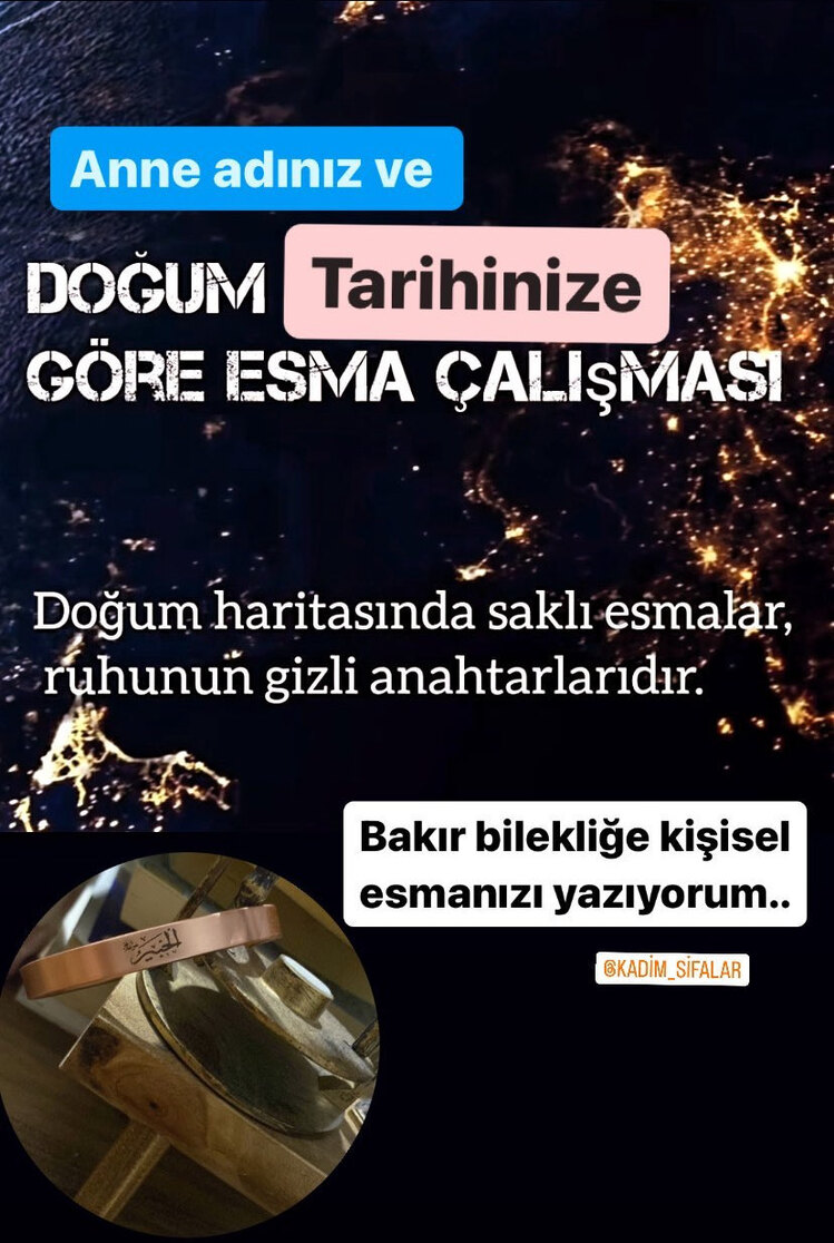 Ebced hesabı ile Kişiye özel esma çalışması