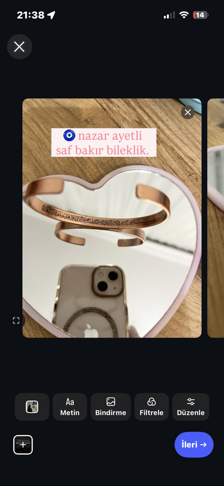 Nazar ayetli saf bakır 