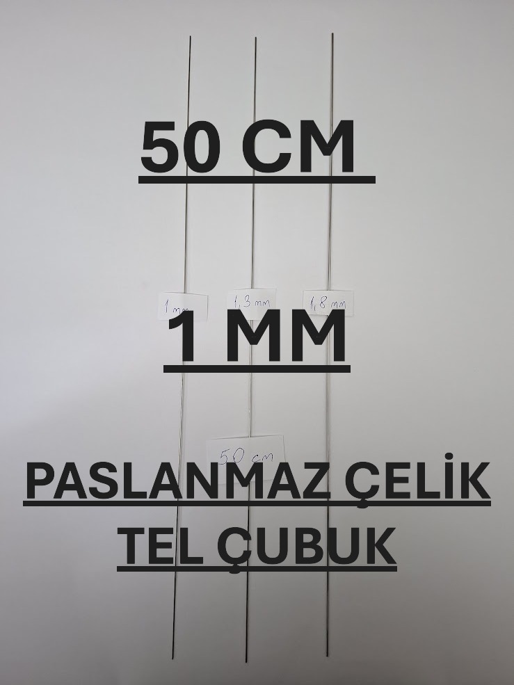 50 cm 1 mm PASLANMAZ ÇELİK TEL ÇUBUK
