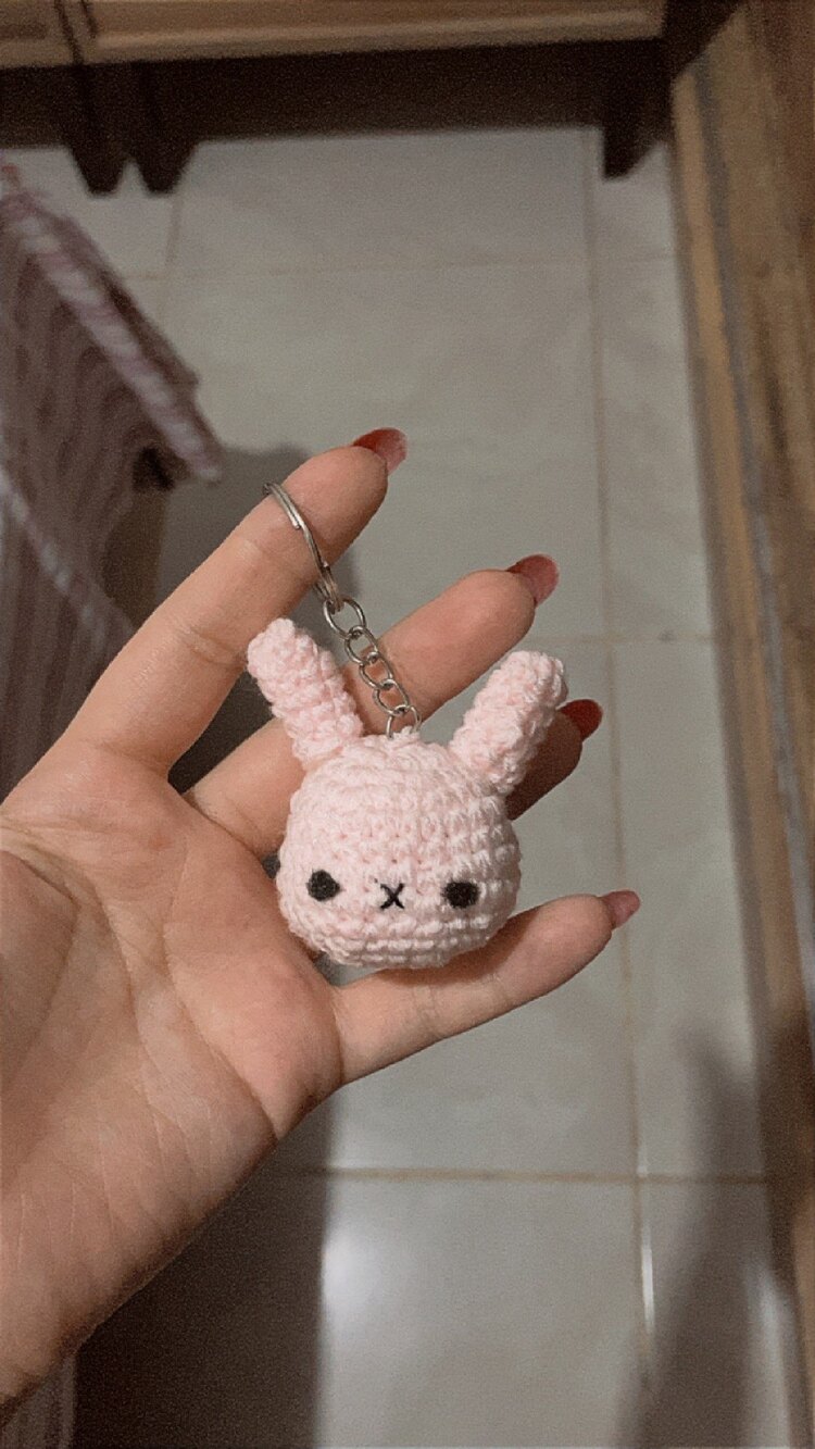 Pembe minik miffy anahtarlık
