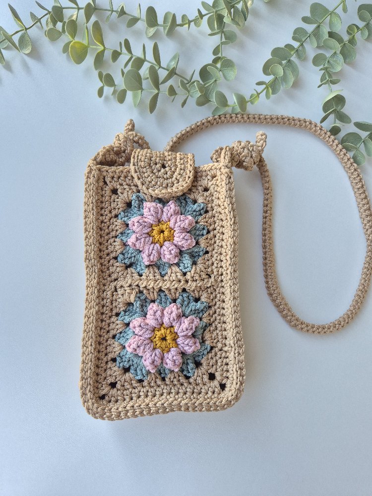 örgü telefon çantası