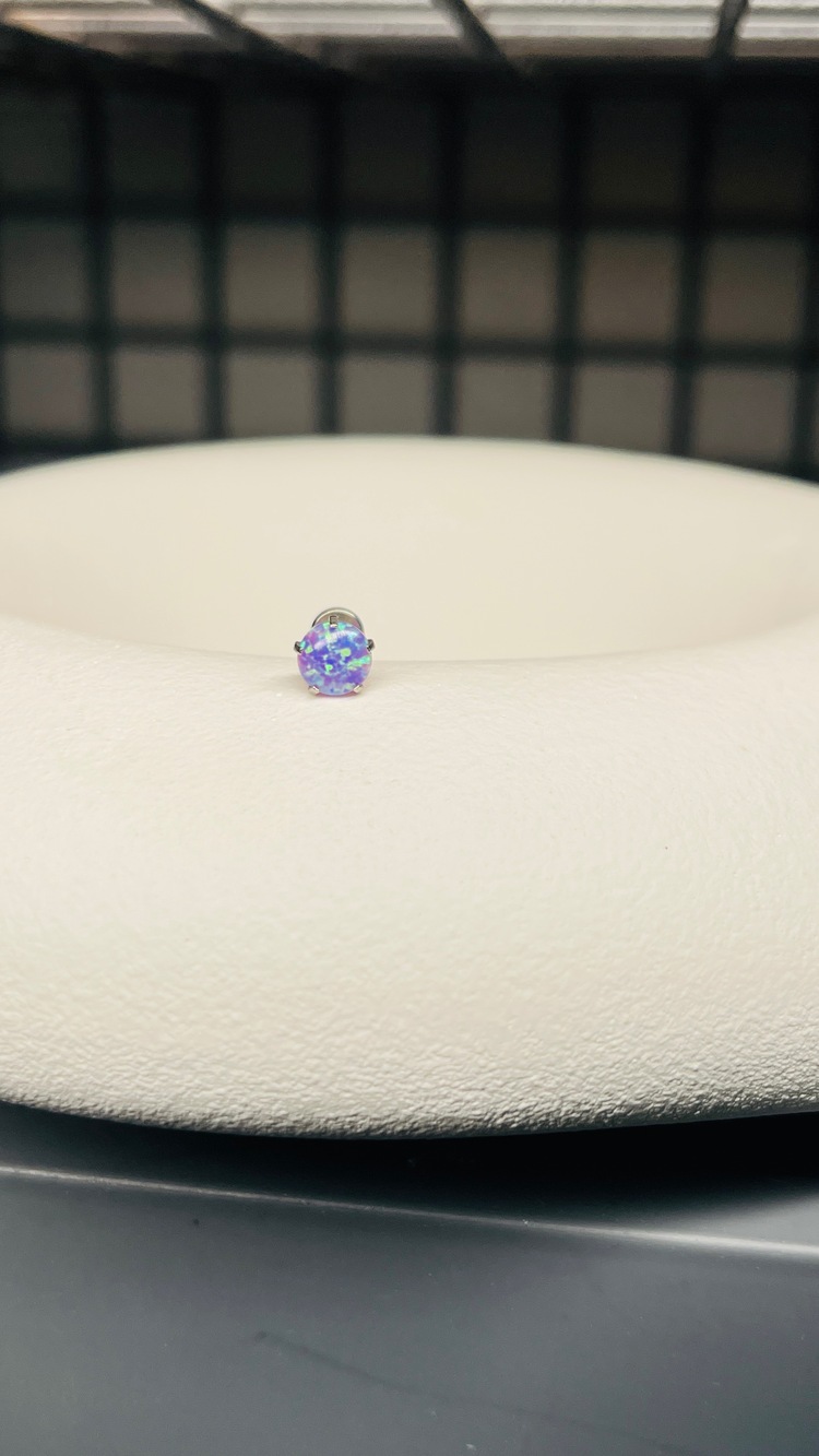 Lila opal taşlı piercing 