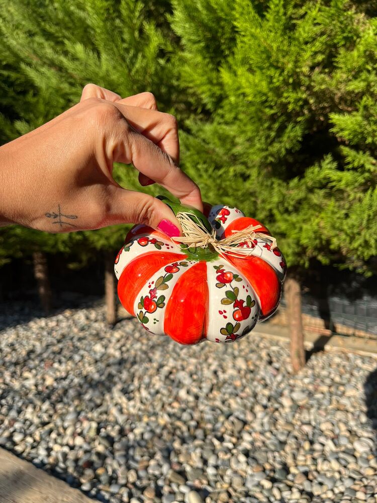 Çini Balkabağı Nar Desenli (Üçlü Set)