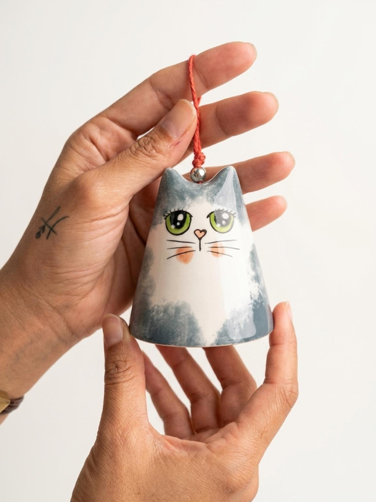 Seramik Kedi Çan