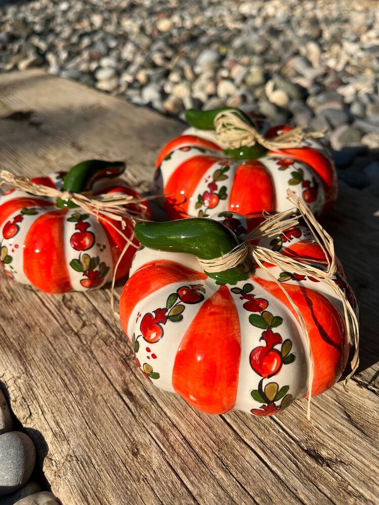 Çini Balkabağı Nar Desenli (Üçlü Set)