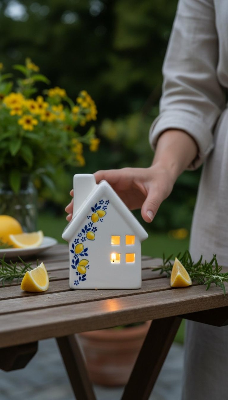 Limonlu Çini Ev Mumluk
