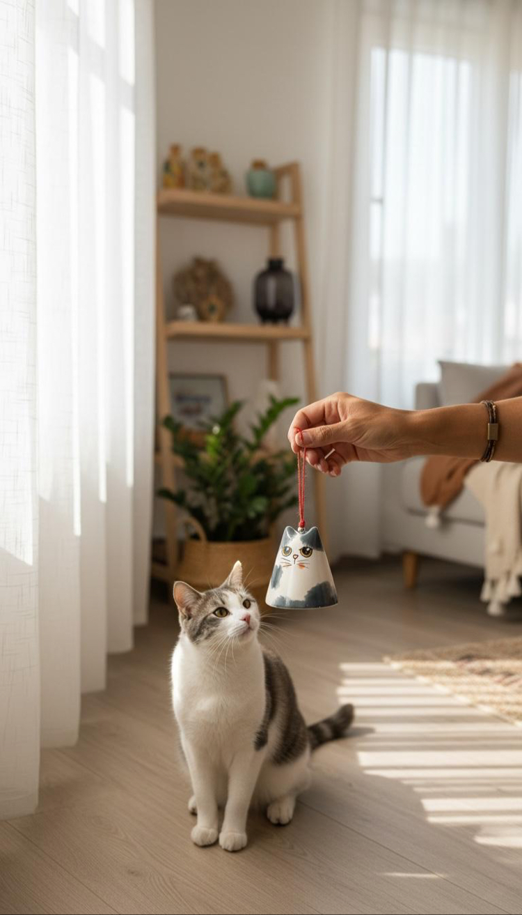 Seramik Kedi Çan