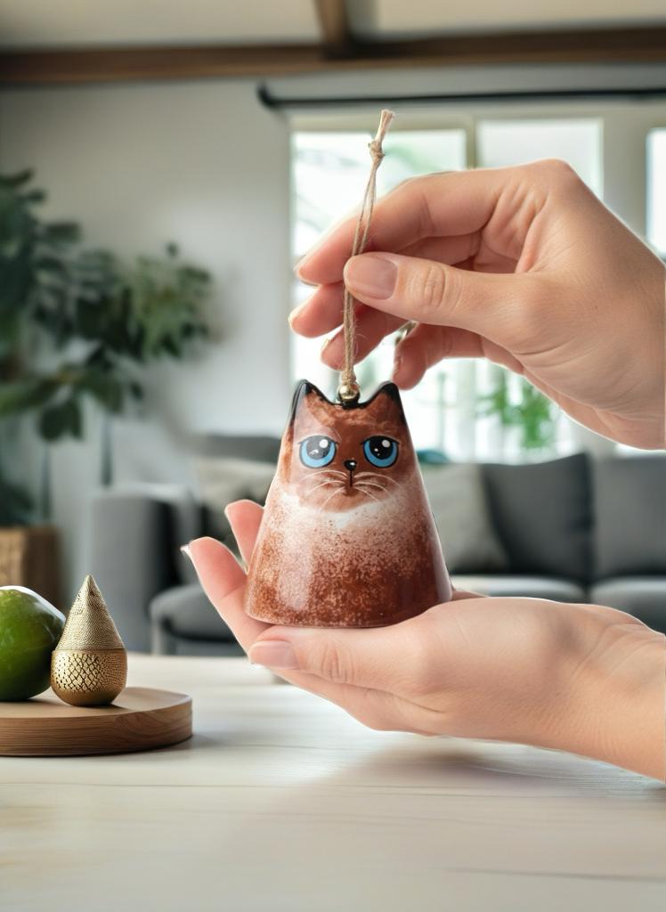 Seramik Siyam Kedi Çan