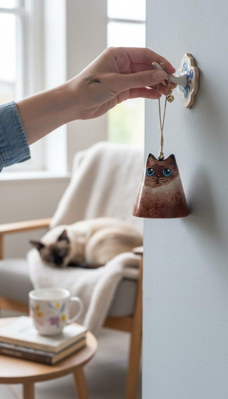 Seramik Siyam Kedi Çan