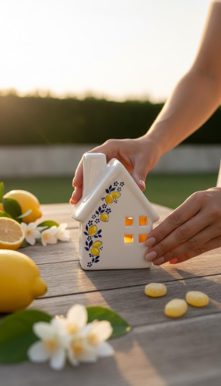 Limonlu Çini Ev Mumluk