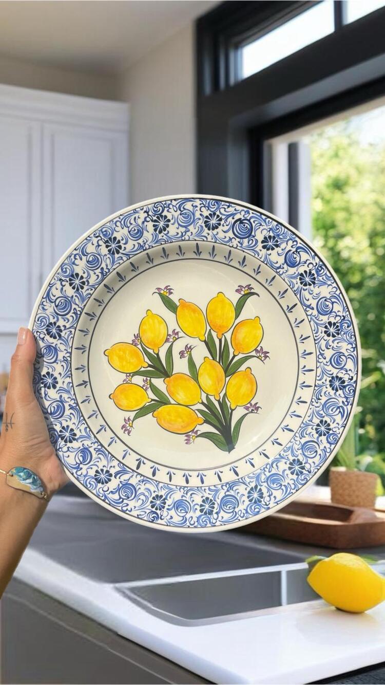Limonlu Haliç işi Çini Tabak