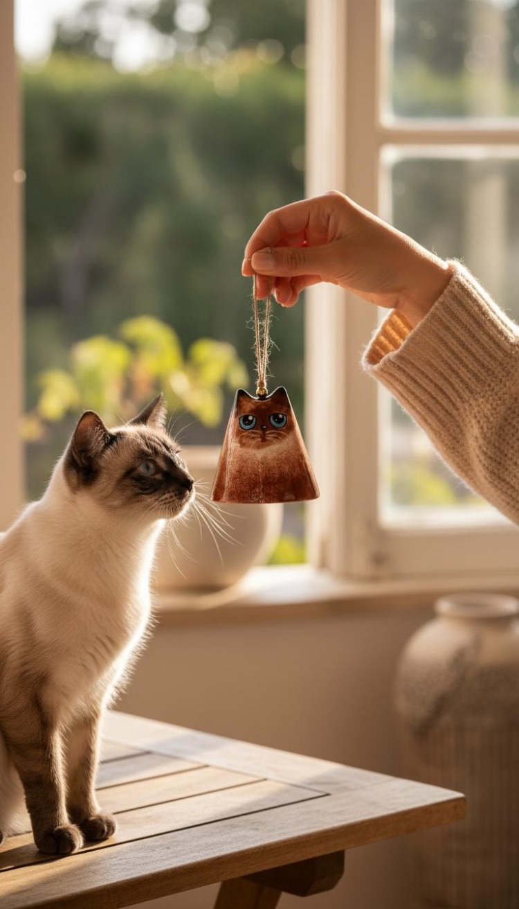 Seramik Siyam Kedi Çan