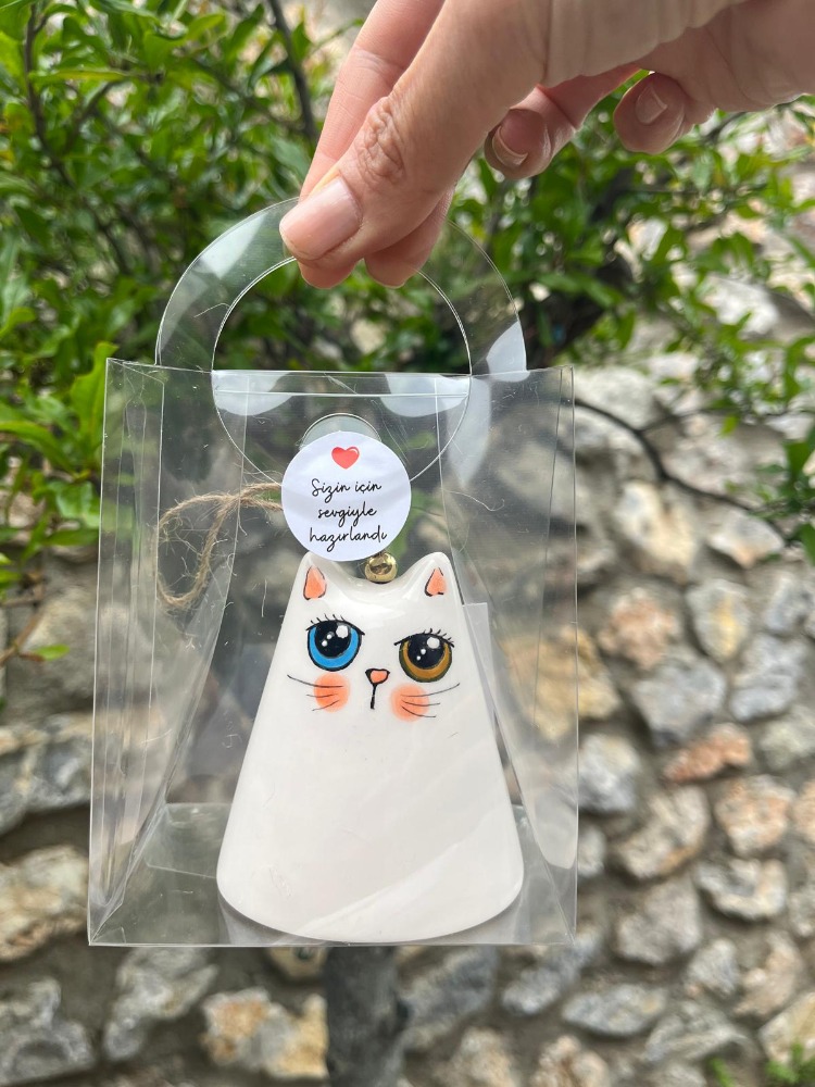 Seramik (Sütlaç) Kedi Çan