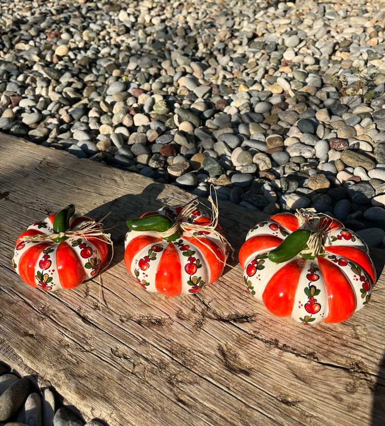 Çini Balkabağı Nar Desenli (Üçlü Set)