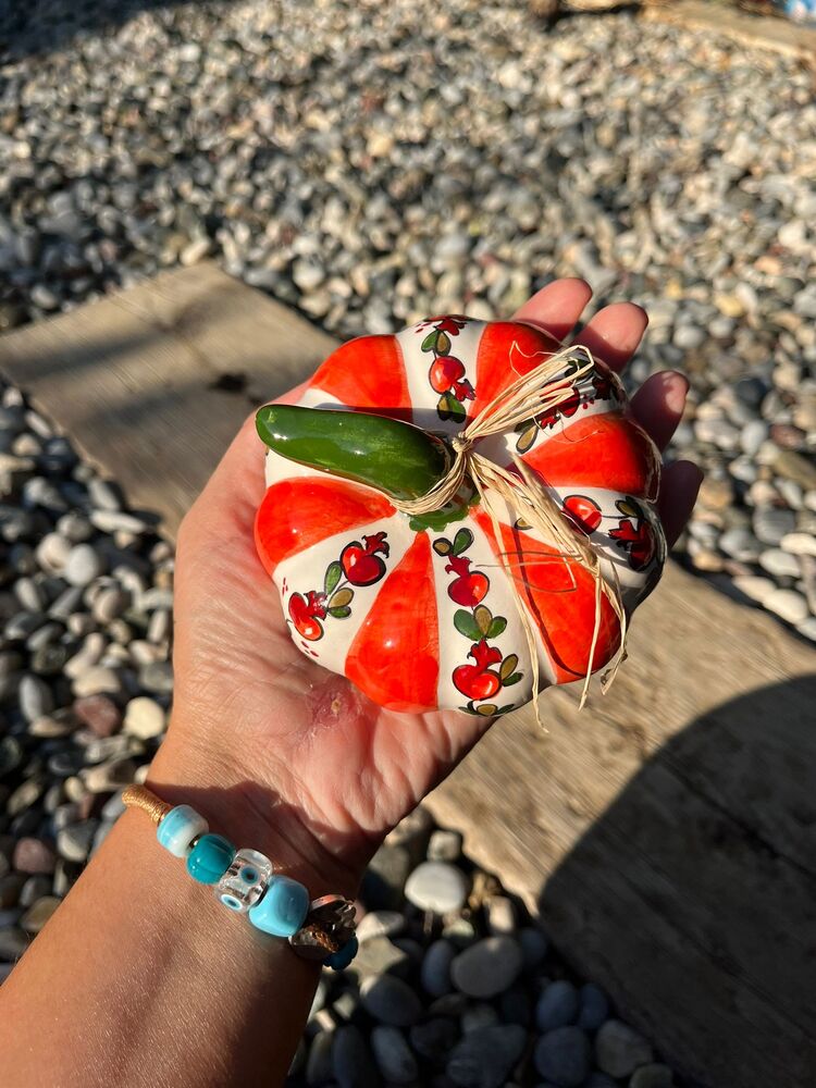 Çini Balkabağı Nar Desenli (Üçlü Set)