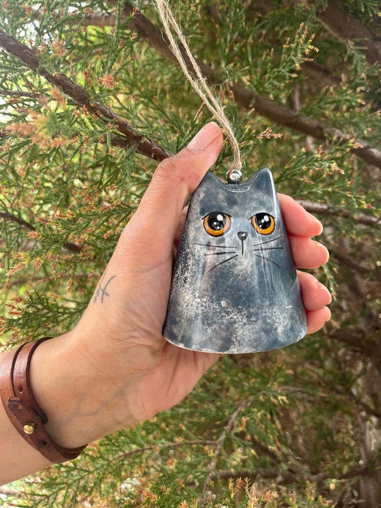 Seramik Scottish Kedi Çan