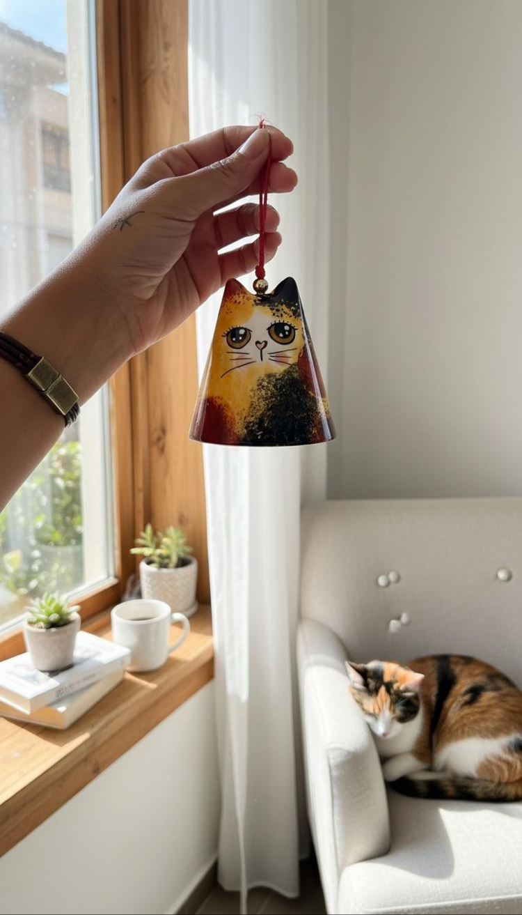 Seramik Kedi Çan