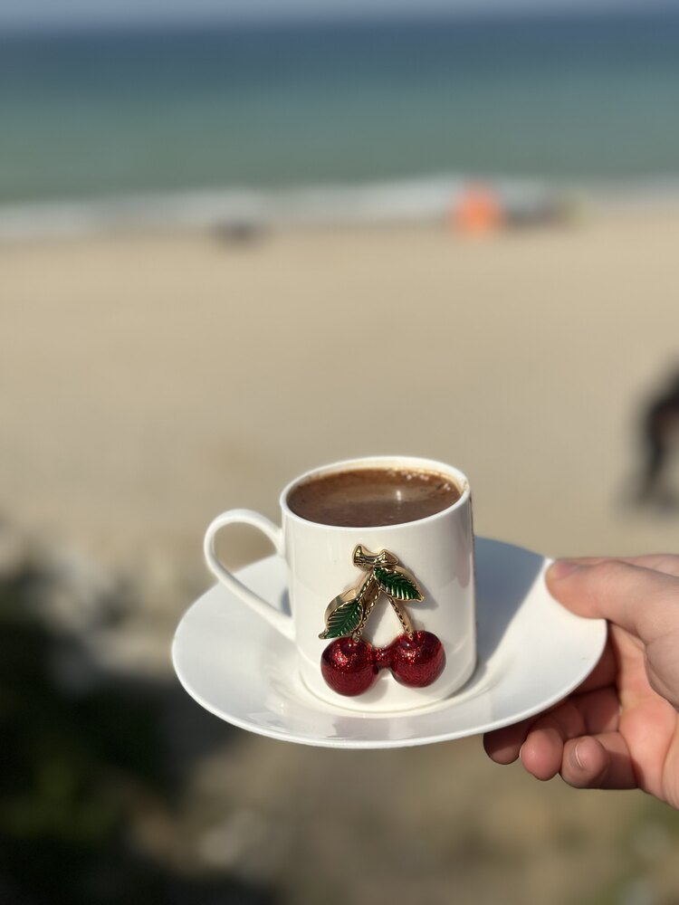 Kirazlı ikili fincan takımı
