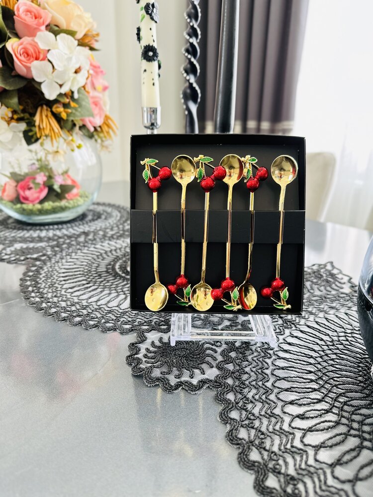 Kirazlı 6 lı çay kaşığı
