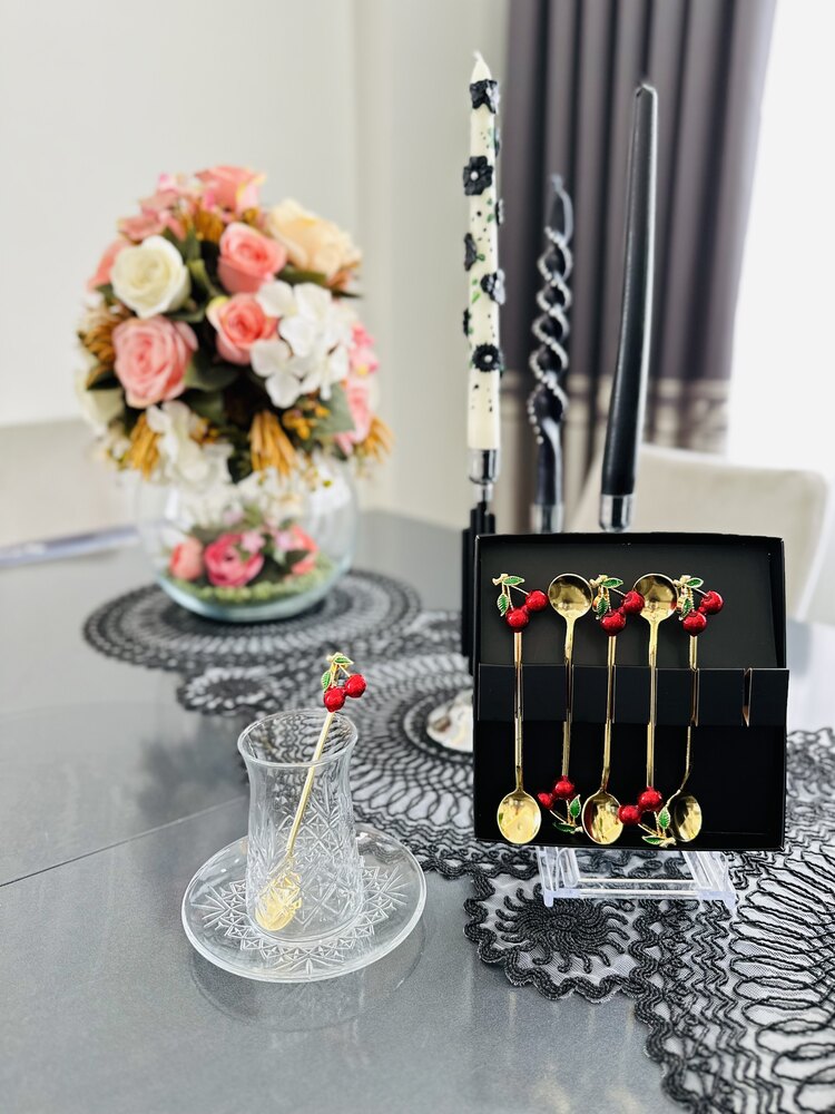 Kirazlı 6 lı çay kaşığı