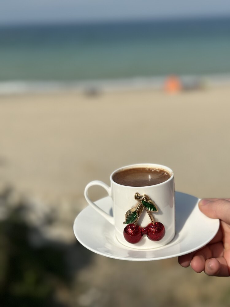 Kirazlı ikili fincan takımı