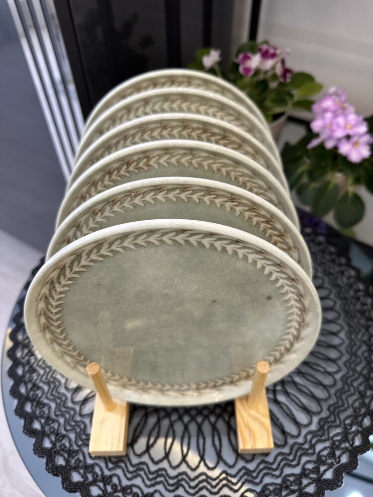 Su yeşili buğday taneli 18 cm 6 lı pasta tabağı