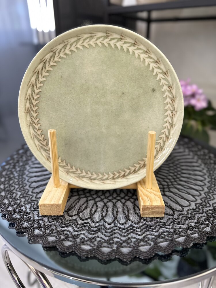 Su yeşili buğday taneli 18 cm 6 lı pasta tabağı