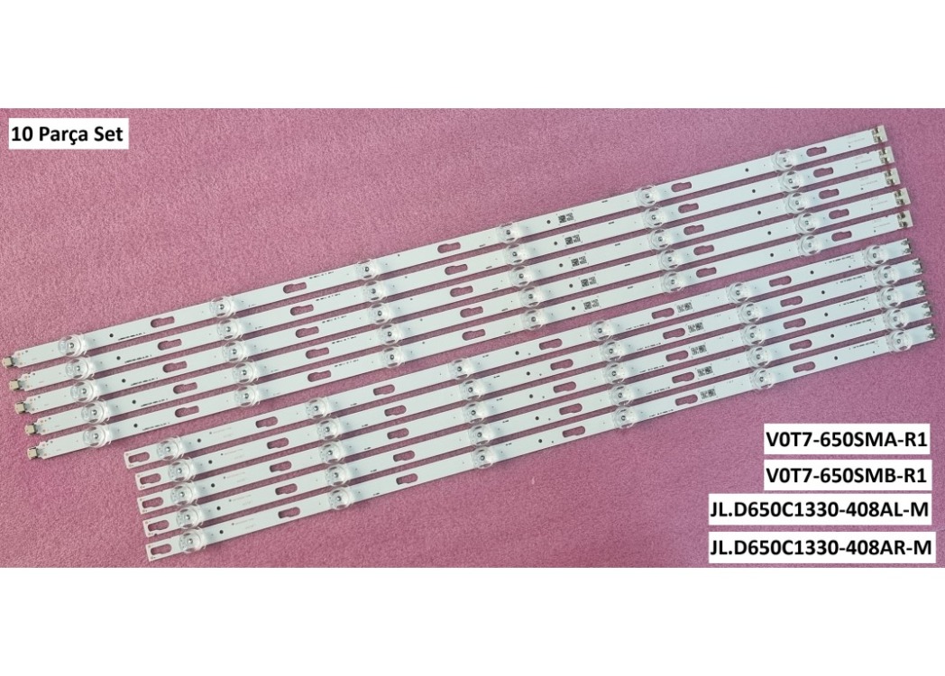 SAMSUNG UE65TU7000, UE65TU8000, UE65CU7200 LED bar - 10 Parça Set