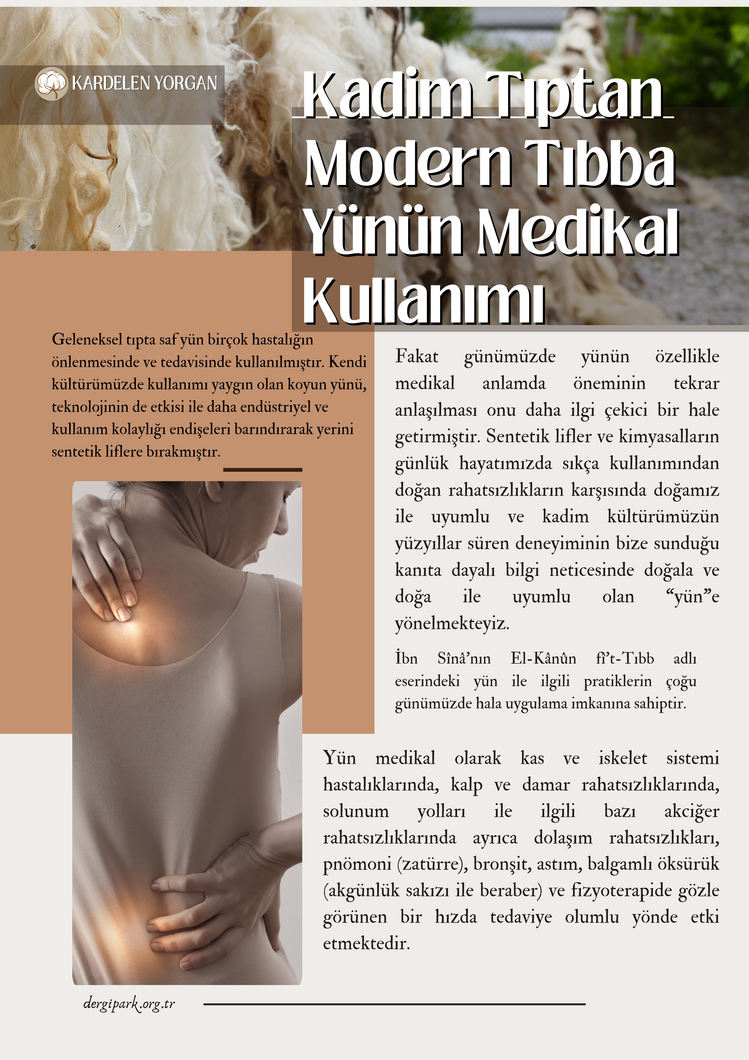 Kardelen Yorgan Yıkanmamış Koyun Yünü Bebek Yetişkin Sırt Göğüs ve Karın Yastığı