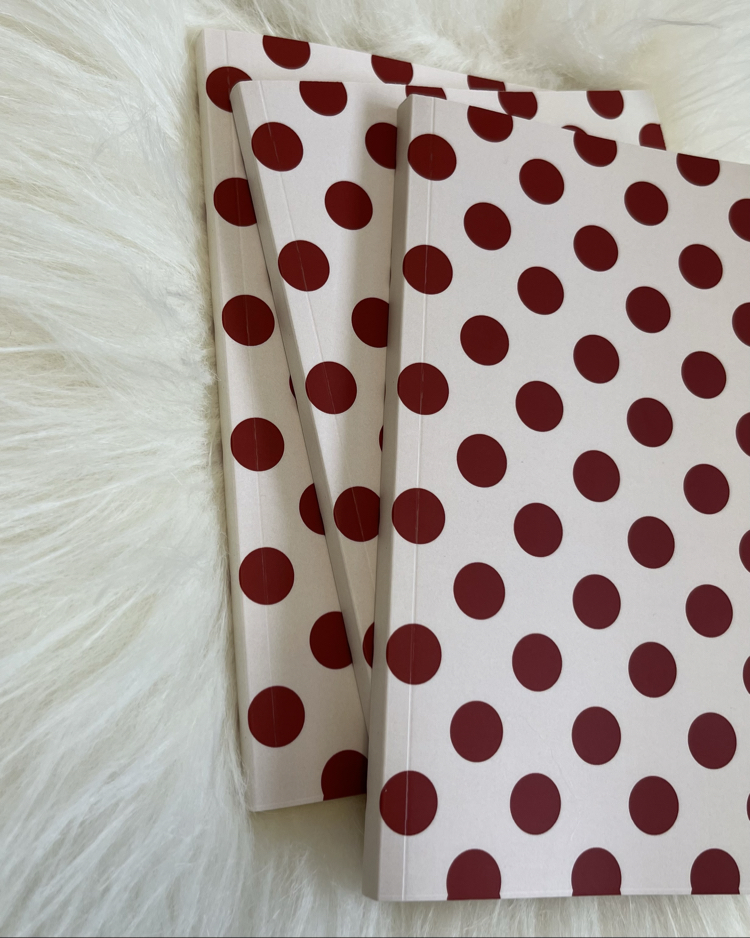 Polka Kırmızı Üçlü Defter Seti