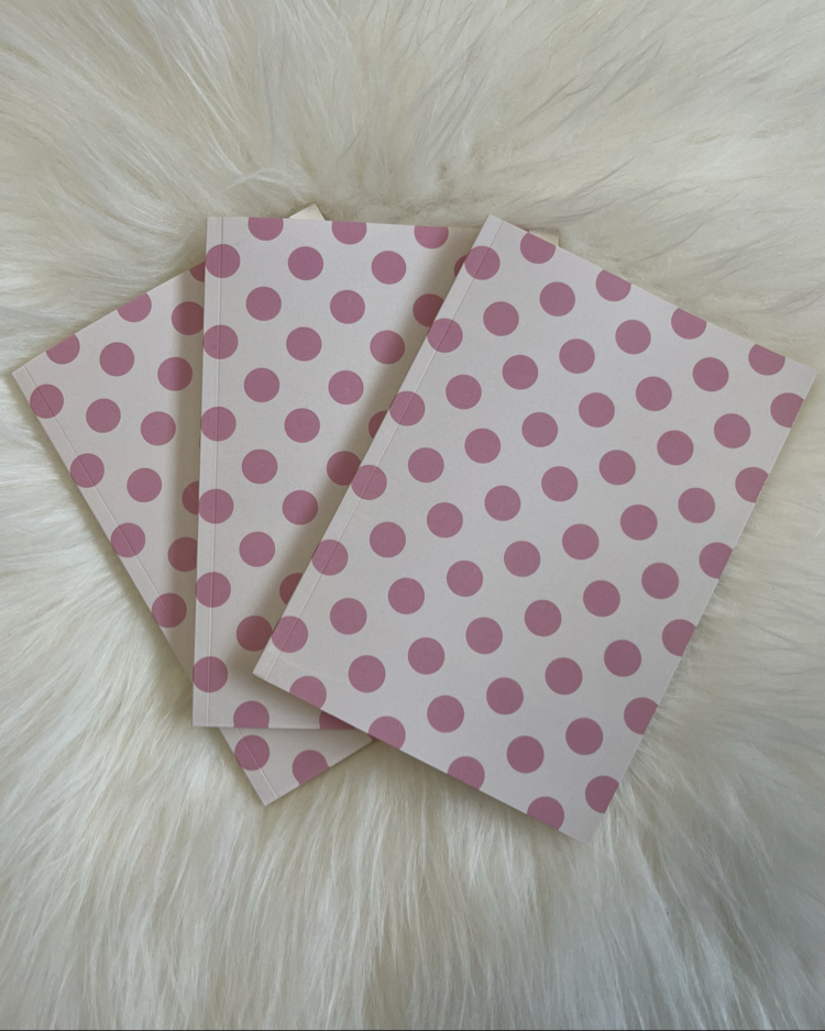 Polka Pembe Üçlü Defter Seti