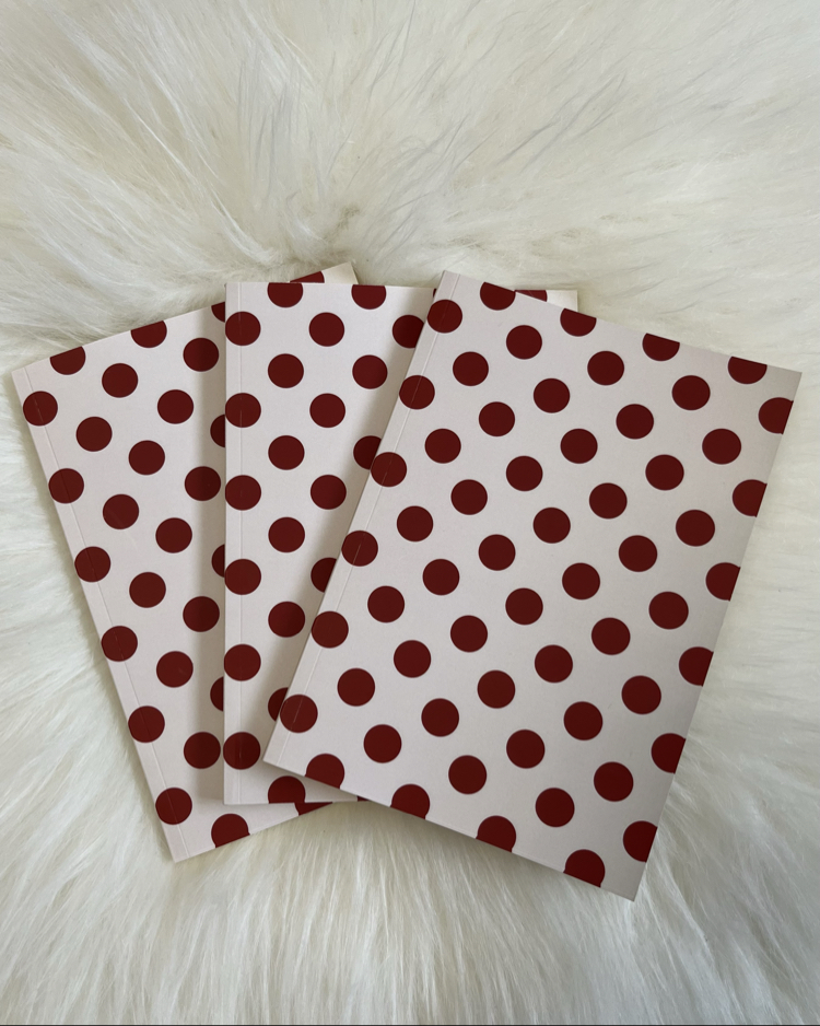 Polka Kırmızı Üçlü Defter Seti