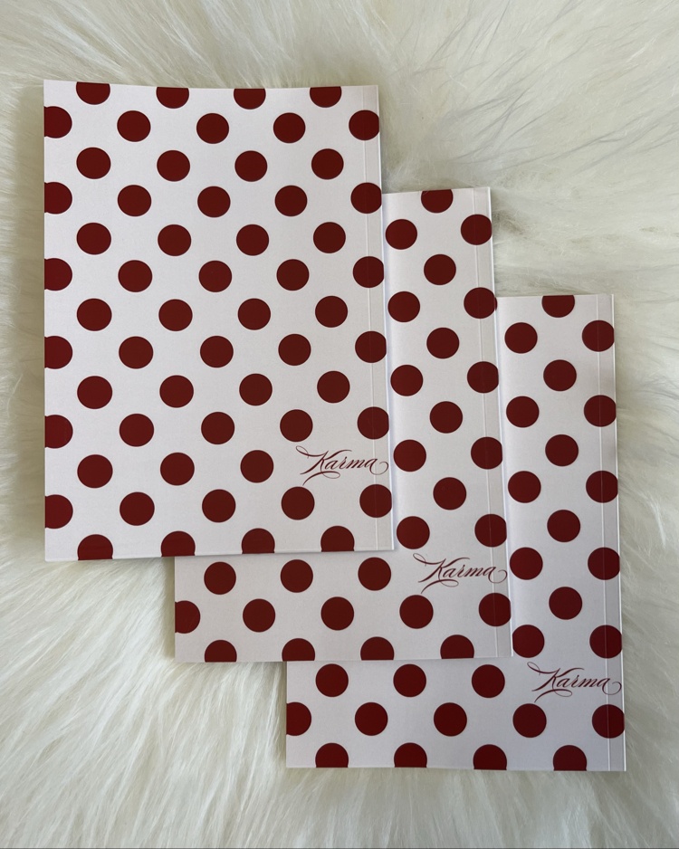Polka Kırmızı Üçlü Defter Seti