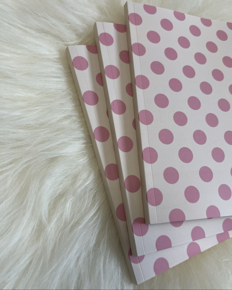 Polka Pembe Üçlü Defter Seti