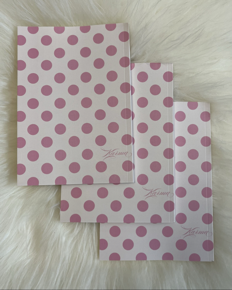 Polka Pembe Üçlü Defter Seti