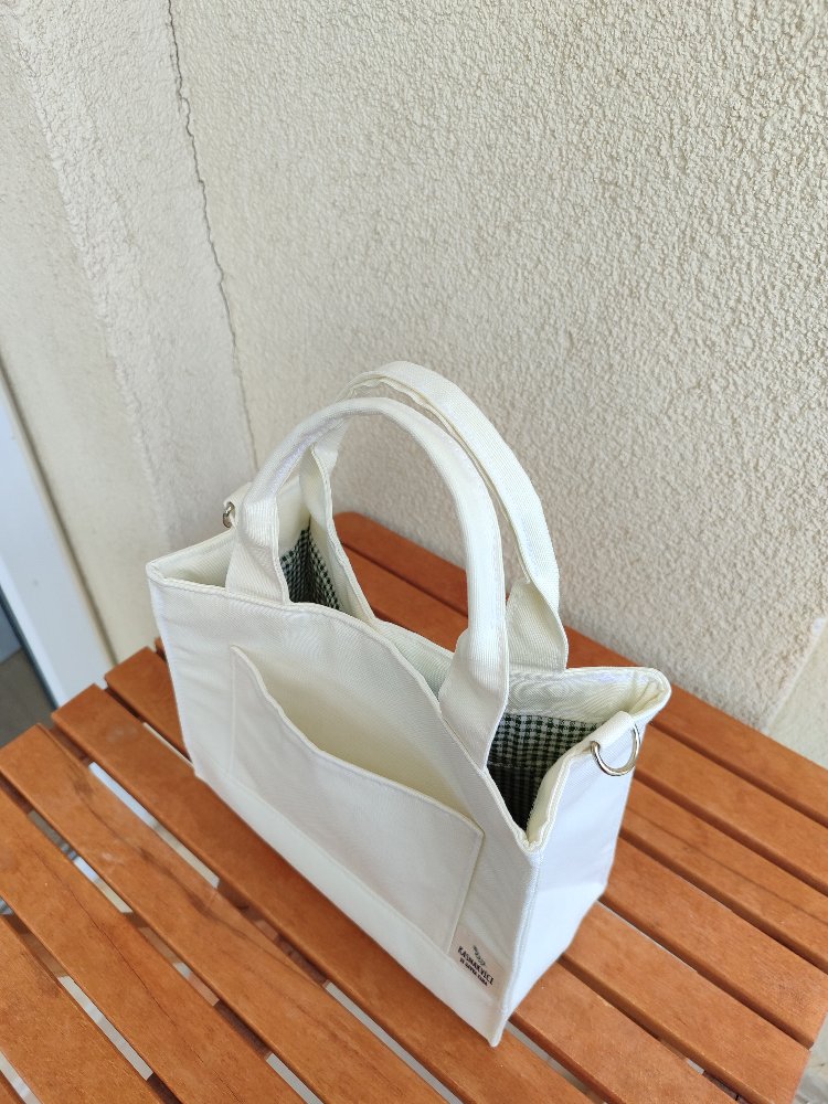 bej midi boy çift askılı tote çanta