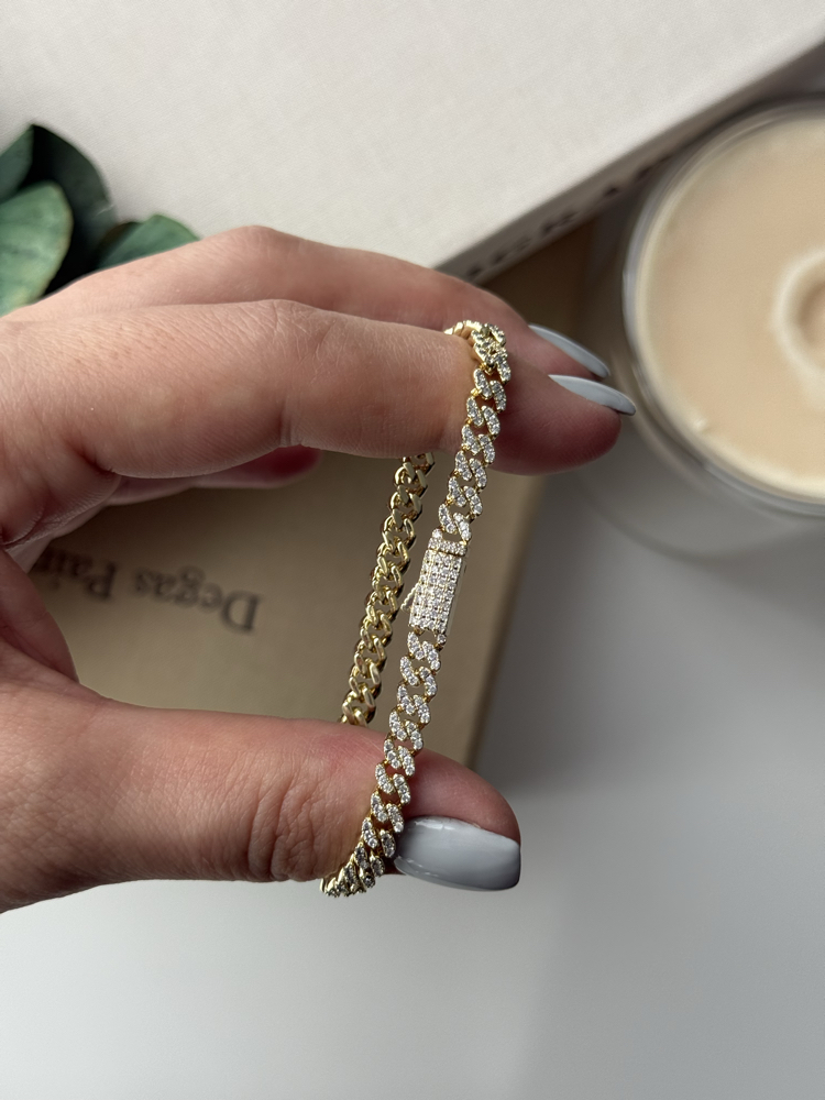 Özel Seri Full Taşlı İnce Gurmet Gold Bileklik(17cm)