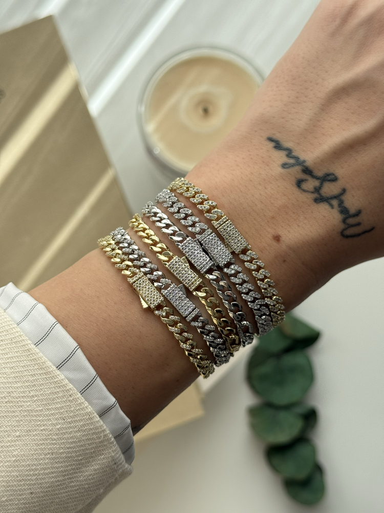 Özel Seri Full Taşlı İnce Gurmet Gold Bileklik(17cm)
