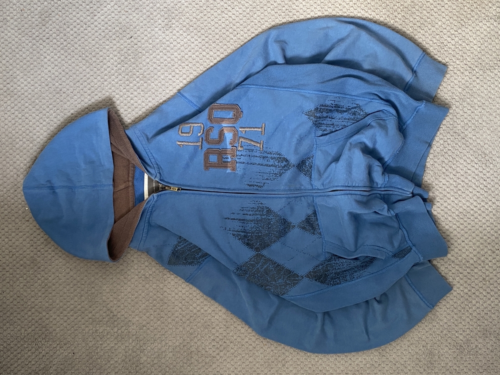 y2k emo ekose hoodie ( l xl )