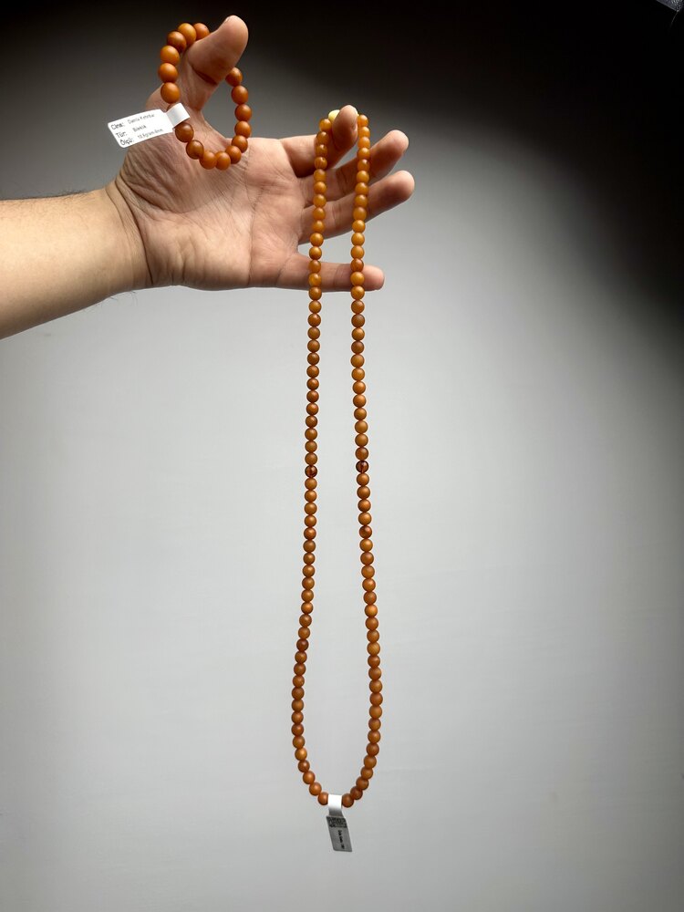 Fırınlanmış Kehribar Kolye ve Bileklik Set