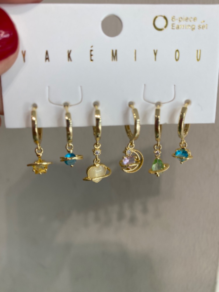 Renkli Taşlı Set Küpe