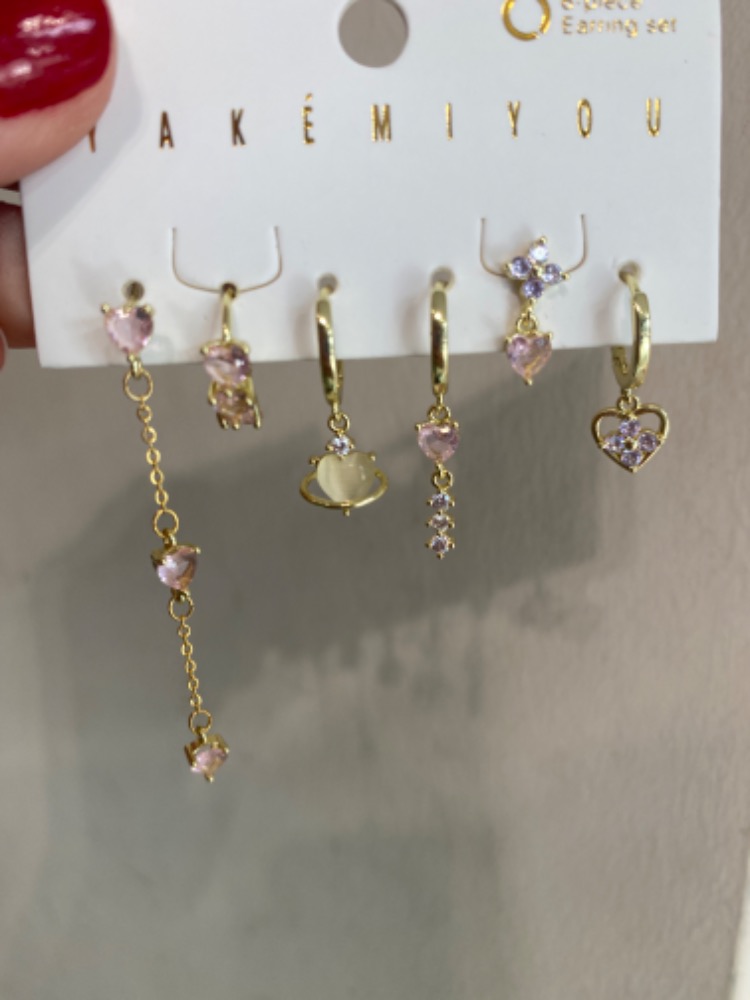 Renkli Taşlı Set Küpe