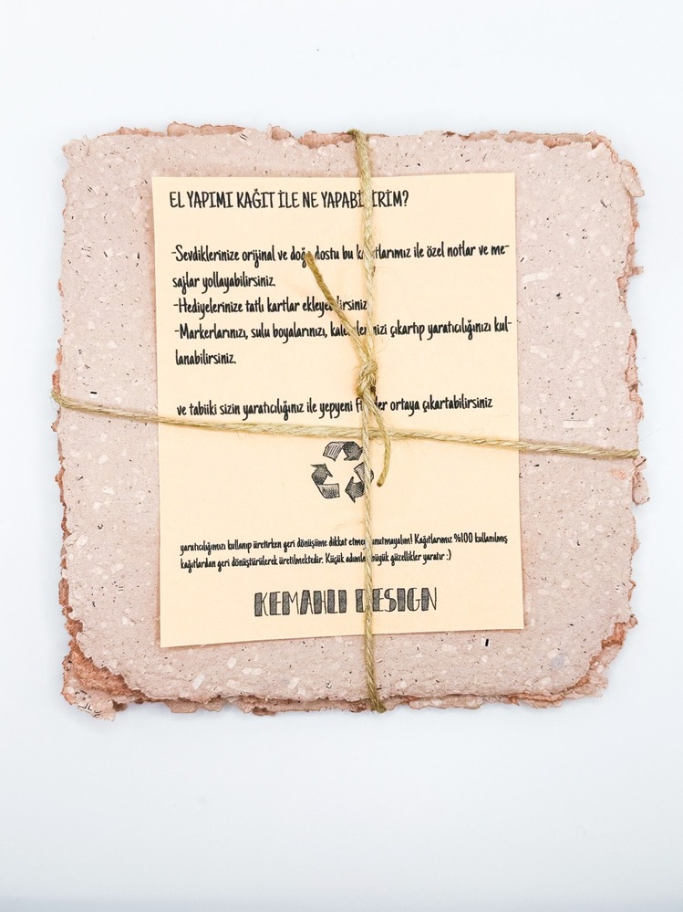 Toprak Tonları Kare El Yapımı Kağıt -- 4lü paket