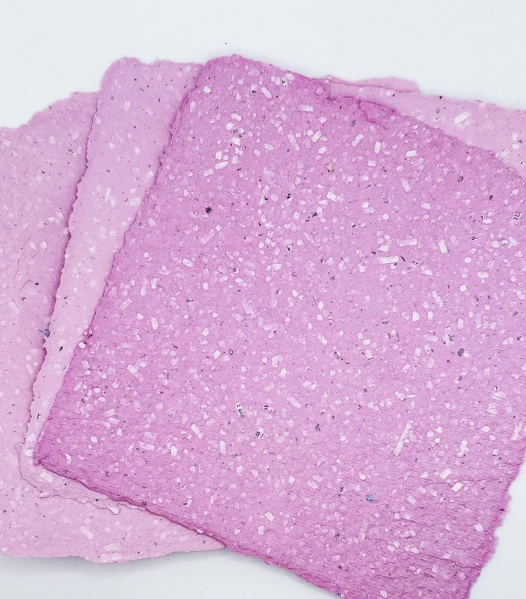 Pembe Kare El Yapımı Kağıt -- 3lü paket