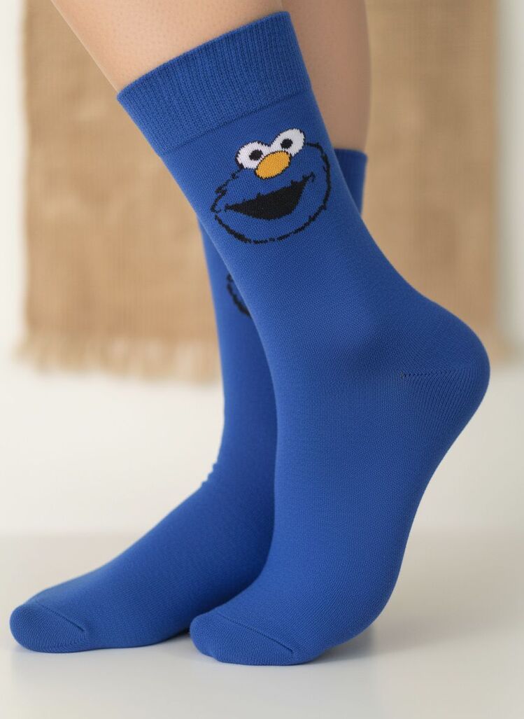 Elmo Figürlü Mavi Çorap