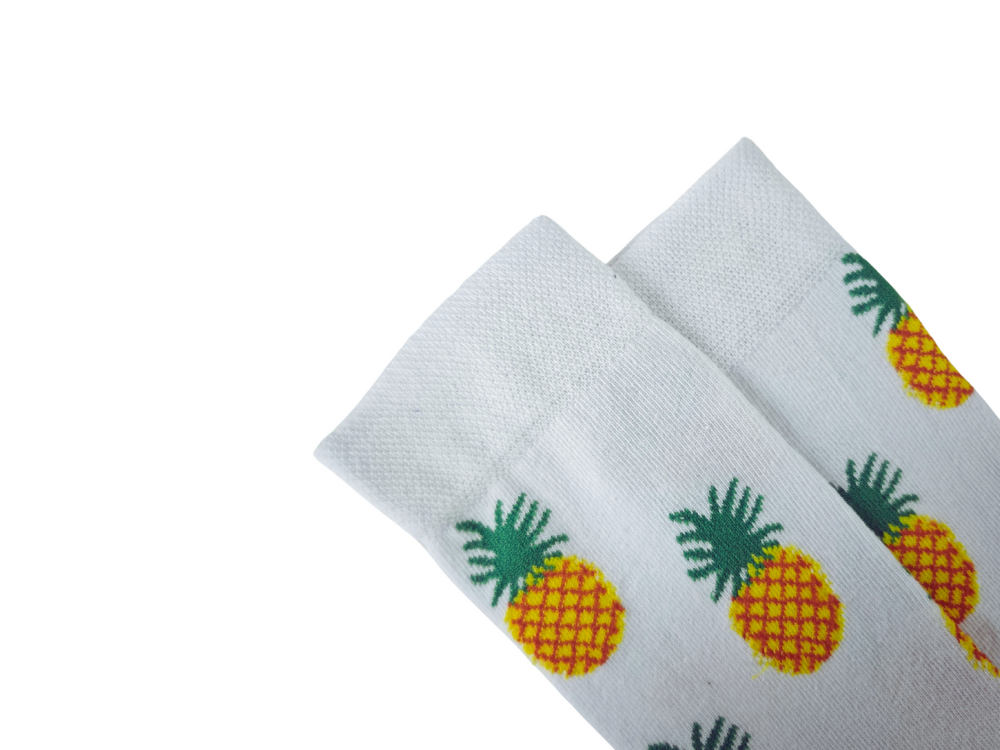 Ananas Desenli Beyaz Renkli çorap