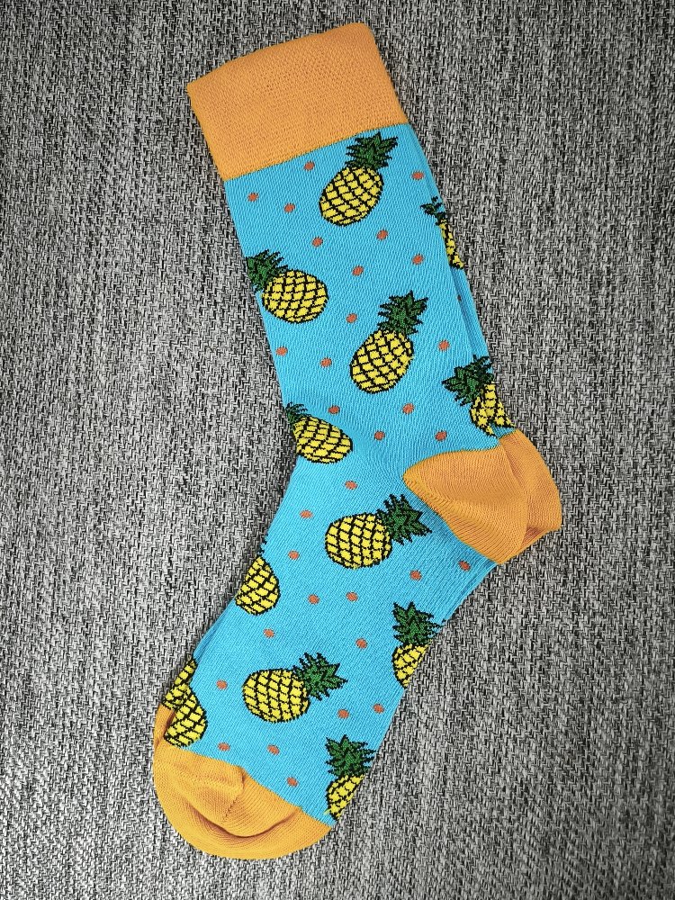 Ananas Desenli Turkuaz Çorap